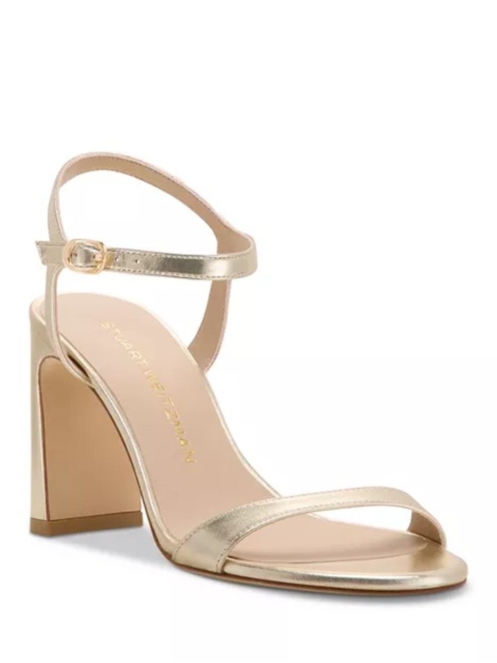 $495 Stuart Weitzman
Nudist II Leather Ankle-Strap Sandals size 10